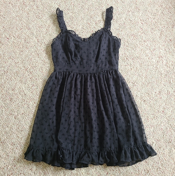 Y2K Royal Bones By Tripp Flocked Skull Mini Dress Size Sm ☠️ - Picture 8 of 11